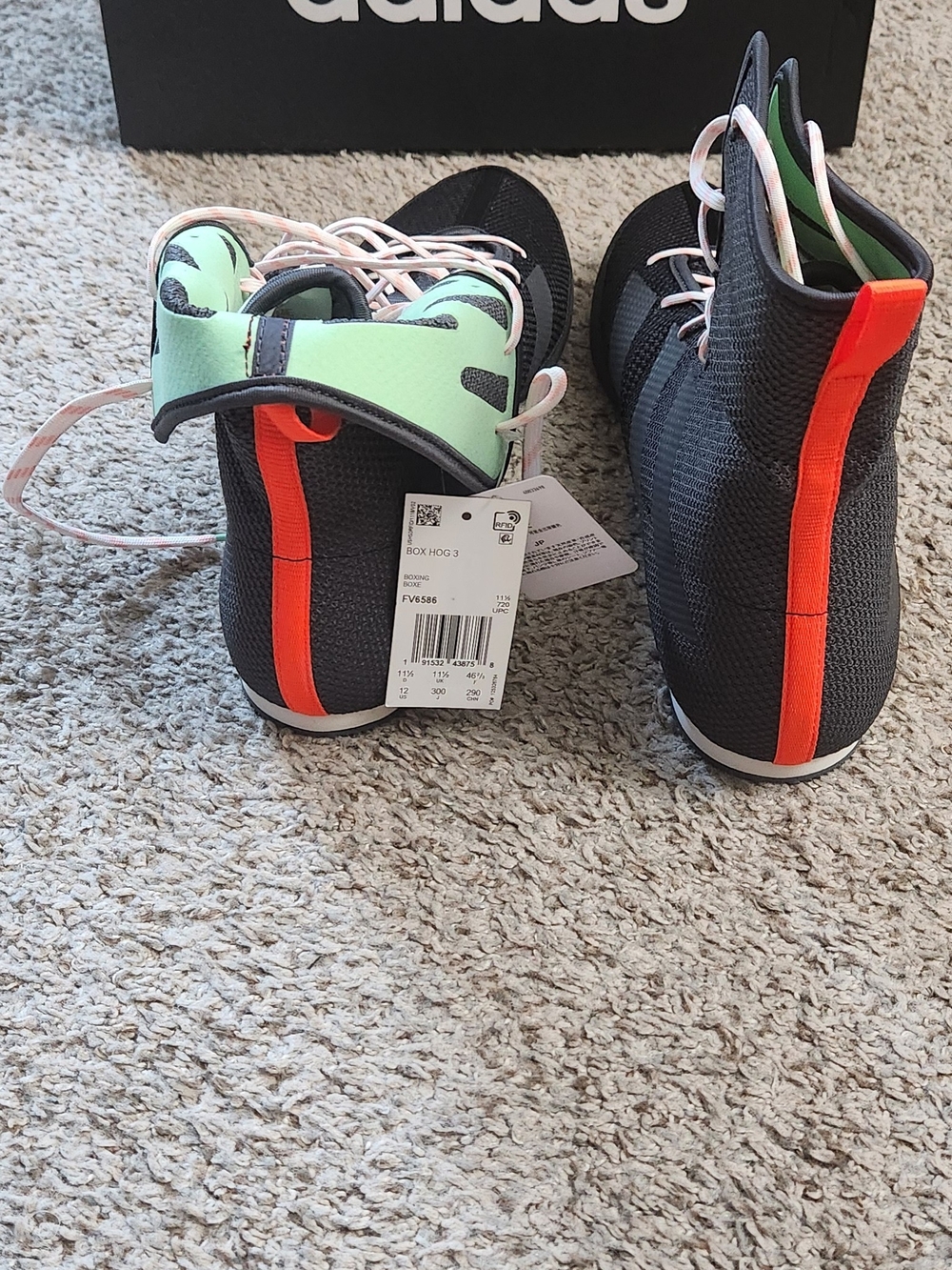 Adidas Box Hog 3 Boxing Shoes - Black, Grey -- Brand NEW - Picture 5 of 6
